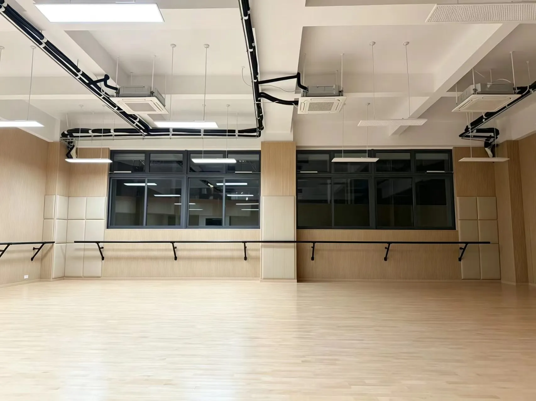 墙面把杆与实木地板 / Wall barre and wood flooring